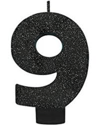 Glitter Black Number Birthday Candle Amscan