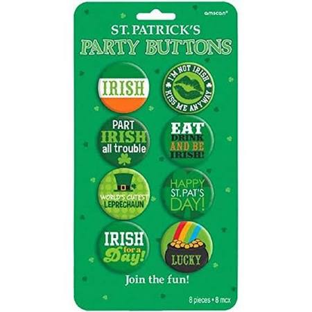 St Patrick's Day Party Buttons Amscan