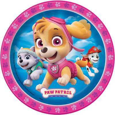 Paw Patrol Girl Round 7" Dessert Plates 8ct Unique