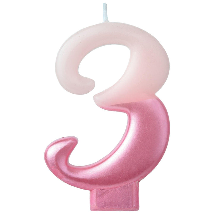 Birthday Celebration, Numeral Metallic Candle, Party Supplies, 3 1/4" 0-9 Amscan