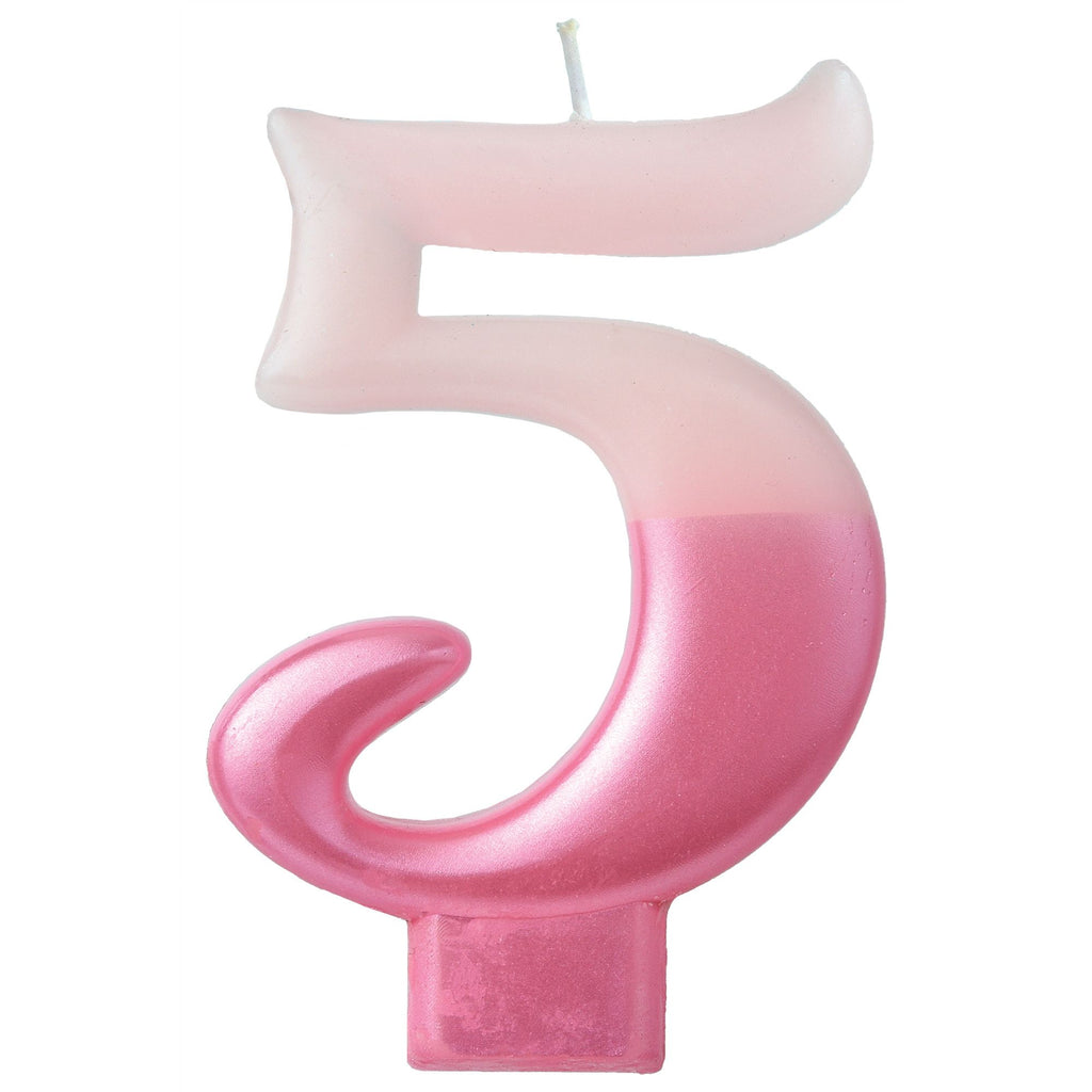 Birthday Celebration, Numeral  Metallic Candle, Party Supplies,  3 1/4"  0-9