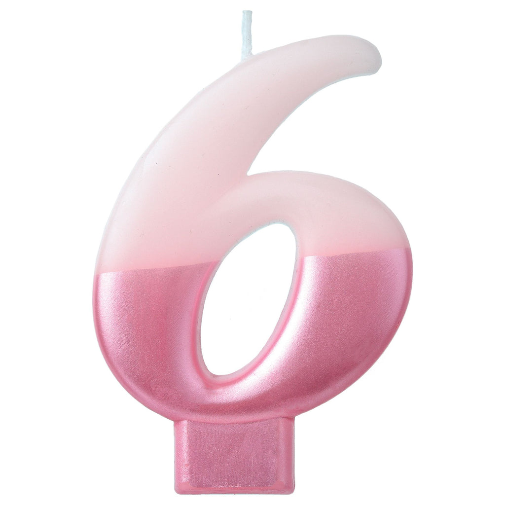 Birthday Celebration, Numeral  Metallic Candle, Party Supplies,  3 1/4"  0-9