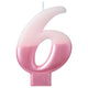 Birthday Celebration, Numeral  Metallic Candle, Party Supplies,  3 1/4"  0-9