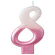 Birthday Celebration, Numeral  Metallic Candle, Party Supplies,  3 1/4"  0-9