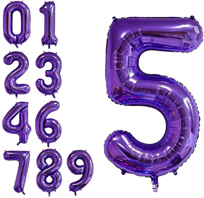 34" Large Foil Number Balloon (Purple) USA Party Store