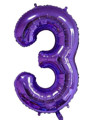 34" Large Foil Number Balloon (Purple) USA Party Store