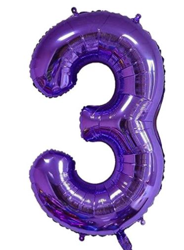 34" Large Foil  Number Balloon (Purple)