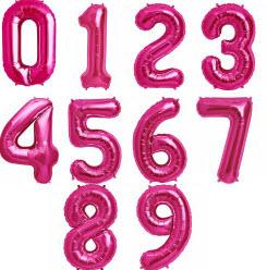 34" Large  Foil Number Balloon (Pink) - USA Party Store