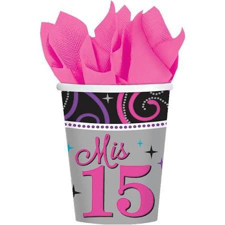 Quinceanera Cups (8) 9oz. USA Party Store