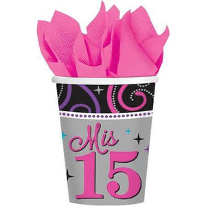 Quinceanera Cups (8)  9oz. - USA Party Store