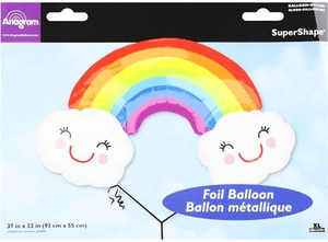 Rainbow with Clouds 37" Mylar Foil Balloon - USA Party Store