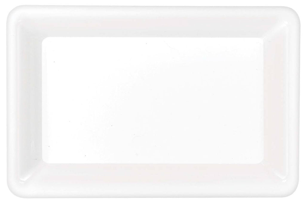 White Plastic Rectangular Tray - USA Party Store