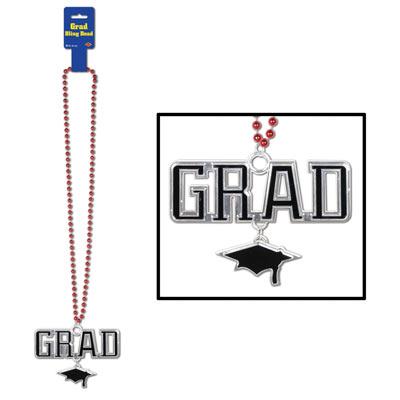 Red Beads With Grad Medallion Beistle