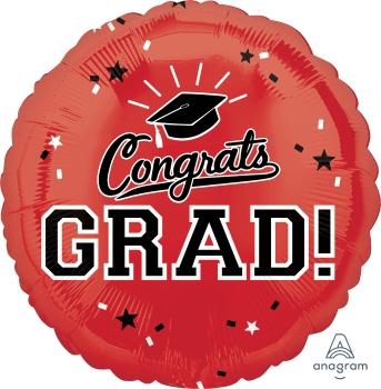 Red Congrats Grad Balloon Amscan