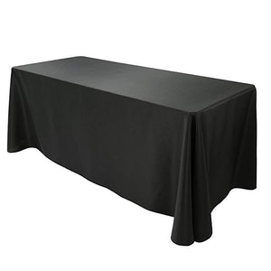 Rental - Rectangular Polyester Tablecloth 60" x 102" - Black - USA Party Store