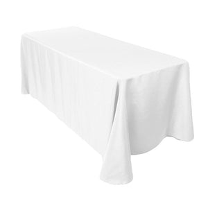 Rental - Rectangular Polyester Tablecloth 60" x 102" - White - USA Party Store