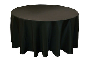 Rental - Round  Polyester Tablecloth 108" - Black - USA Party Store
