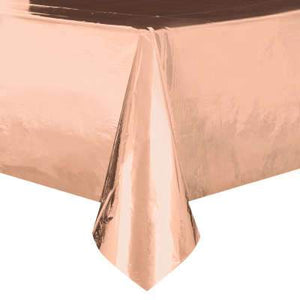 Rose Gold Foil Rectangular Plastic Table Cover 54"x108" - USA Party Store
