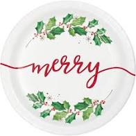 Season's Greetings Plate 9" - USA Party Store