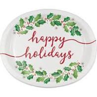 Season's Greeting Oval Platter Creative Converting