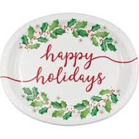 Season's Greeting Oval Platter - USA Party Store