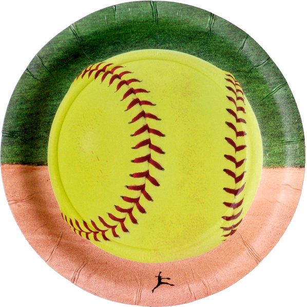 SoftBall Plate 7" - USA Party Store