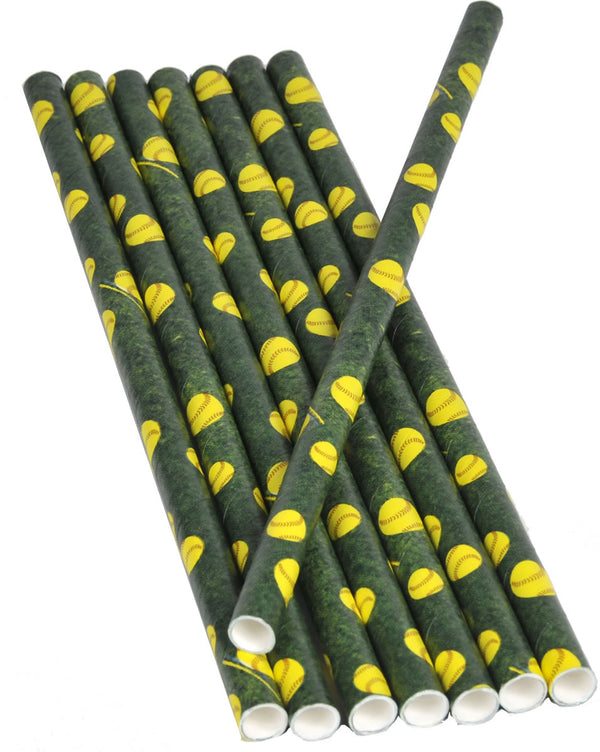 SoftBall Straws 16ct - USA Party Store