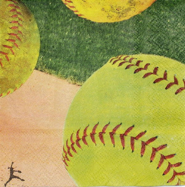 SoftBall  Beverage Napkin - USA Party Store