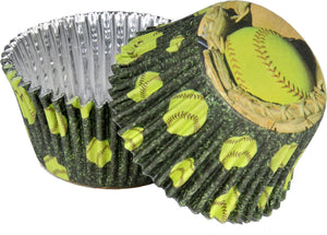 SoftBall Cupcake Papers - USA Party Store