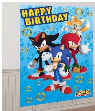 Sonic the Hedgehog Birthday Paper & Cardstock Photo Booth Kit, 4.6ft x 6.7ft Amscan