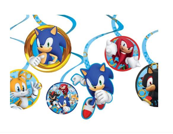 Sonic the Hedgehog Cardstock Swirl Decorations, 12ct Amscan