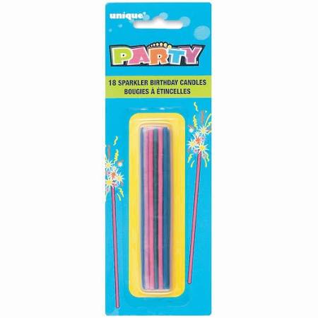 Sparkler Birthday Candles, Assorted, 18ct, Multi-color Unique