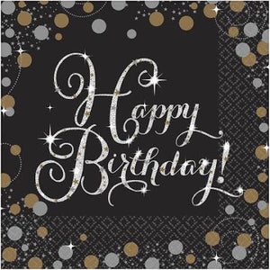 Sparkling Celebration Happy Birthday Lunch Napkin 2-ply · 16 count - USA Party Store