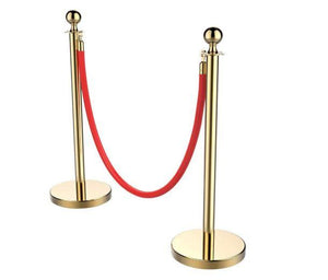 Rental - 2 Stanchion Post  and 1 Red Velvet Rope Crowd Control Barriers - USA Party Store