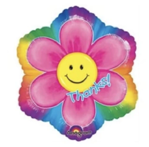 18″ Thanks! Groovy Flower Jr. Shape Foil Mylar Balloon