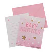 Twinkle Little Star Pink Invitations - USA Party Store
