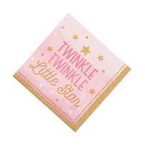 Twinkle Little Star Pink Beverage Napkin