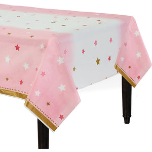 Twinkle Little Star Pink Tablecover - USA Party Store