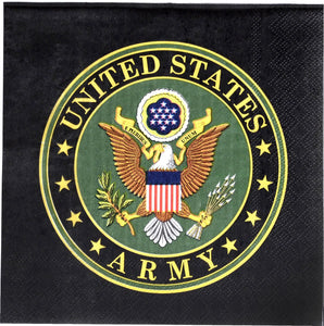 US Army Luncheon Napkins - 3-ply, 16-Pack - USA Party Store