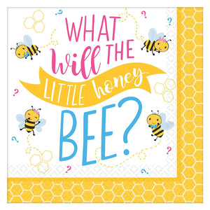 What Will It Bee? Baby Shower Beverage 5" Napkin - USA Party Store