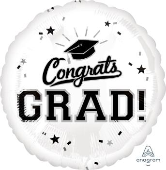 White Congrats Grad Balloon Amscan