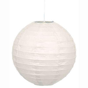 White Solid 10" Round Lantern - USA Party Store