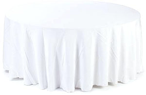 Rental - Round Polyester Tablecloth 108" White - USA Party Store