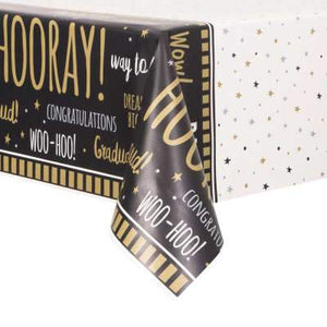 You Did It! Graduation Rectangular Plastic Table Cover 54"x84" - USA Party Store