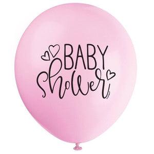 Latex Girl Baby Shower Balloons, Light Pink, 12 in, 8ct, Size: 12in - USA Party Store