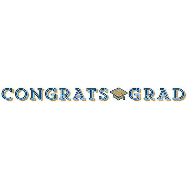 GLITTERING GRAD SHAPED BANNER WITH TWINE 1CT Creative Converting