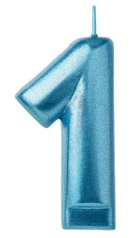 Birthday Celebration, Numeral Metallic Candle, Party Supplies, 3 1/4" 0-9 Amscan