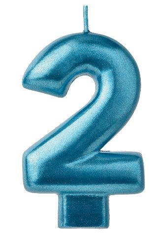 Birthday Celebration, Numeral Metallic Candle, Party Supplies, 3 1/4" 0-9 Amscan