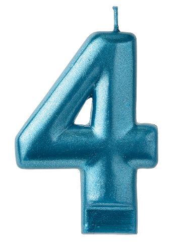 Birthday Celebration, Numeral Metallic Candle, Party Supplies, 3 1/4" 0-9 Amscan