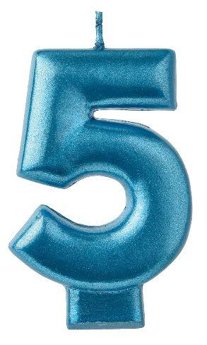 Birthday Celebration, Numeral Metallic Candle, Party Supplies, 3 1/4" 0-9 Amscan